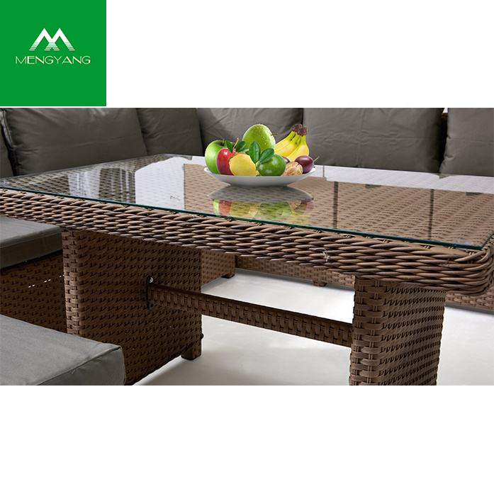 Maßgeschneiderte, geschnittene Outdoor-Rattan-Möbel, Restaurant-Esssofa-Set 