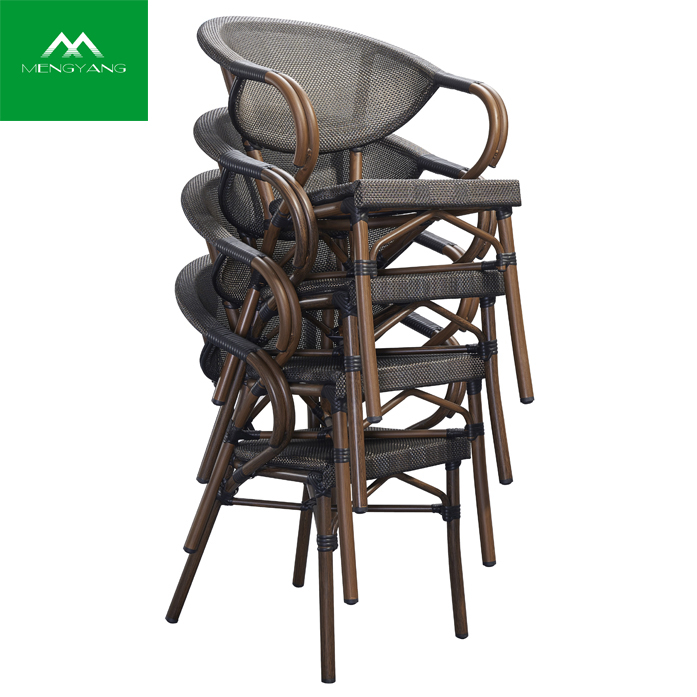 Moderner Outdoor-Restaurantstuhl aus Bambus-Aluminium-Rattan