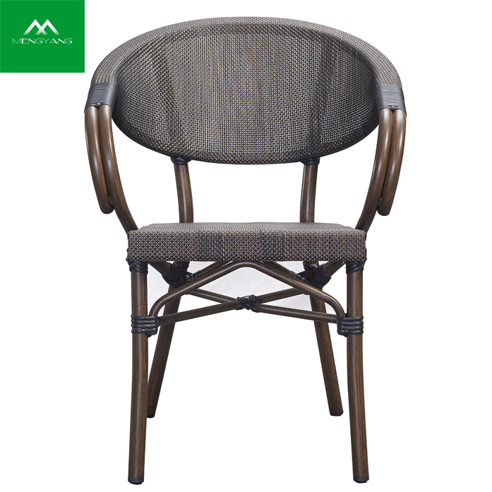 Moderner Outdoor-Restaurantstuhl aus Bambus-Aluminium-Rattan