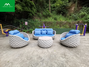 Luxus-Aluminium-Möbel-Garten-Couch-Seil-Sofa-Set für den Außenbereich