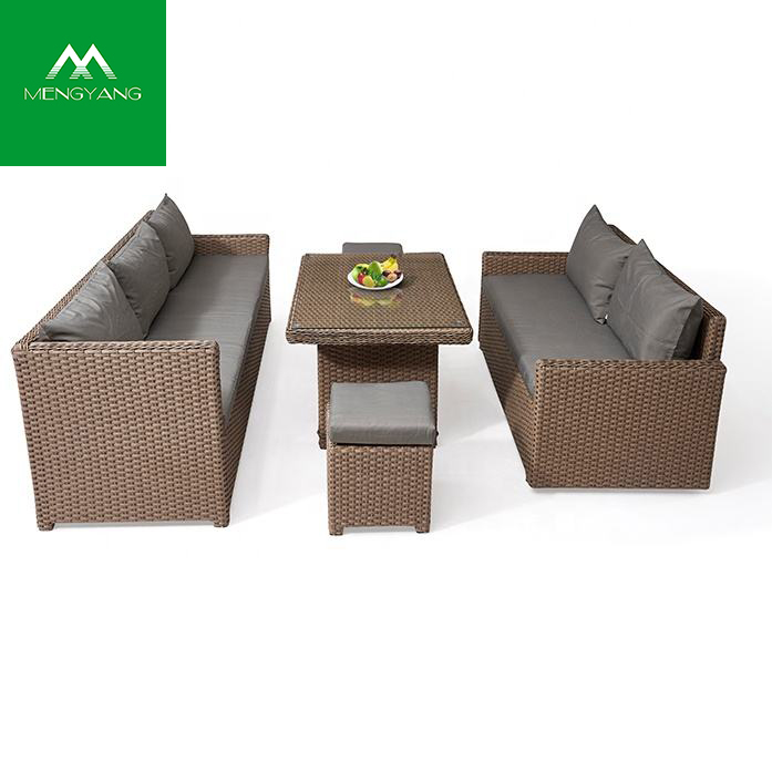 Maßgeschneiderte, geschnittene Outdoor-Rattan-Möbel, Restaurant-Esssofa-Set 